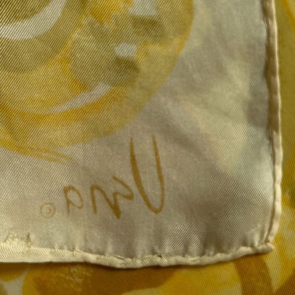 Vintage Vera Neumann Rayon Silk Gold Paisley Rectangle Scarf 11.5 X 53" - Picture 7 of 11